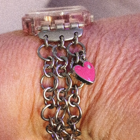 Pink Swatch watch with hearts new battery 22mm Fits A Max 7 Inch Wrist - Picture 2 of 4